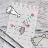 PARTYHATTAR PARTY HAT DIE SET from Gummiapan ca 12 x 21,5, 12 x 22,5mm