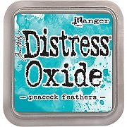 distress oxide ink, tim holtz, ranger ink, peacock feathers, blå, stämpeldyna