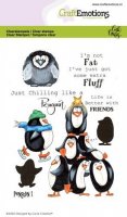 Penguin 1 clear stamp set - Stämpelset med pingviner från Craft Emotions A6