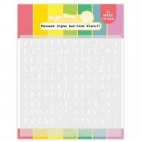 Pennant Alpha Duo-Tone stencil - Schablon med bokstäver från Waffle Flower 15x15 cm