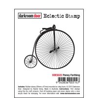 Penny farthing bicycle eclectic rubber stamp - Stämpel med en cykel från Darkroom Door 5,9*6,7 cm
