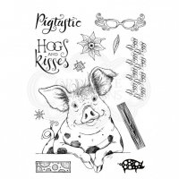 Pigtastic clear stamp set - Stämplar med gris och engelska texter från Creative Expressions ca 15*20 cm