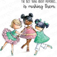 Playing ring around Rosie stamp - Stämpel med lekande barn från Stamping Bella