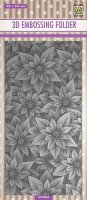 Poinsettia 3D Emb. folder Slimline - Embossingfolder med julrosor från Nellie Snellen 10,5x21 cm