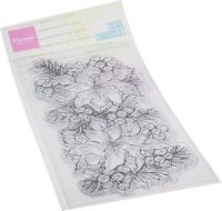 PRE-ORDER Poinsettia Christmas flower clear stamp - Stämpel med en julblomma från Marianne Design 8,5x18,5 cm