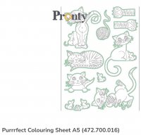 Purrrfect Colouring Sheet cats - Färgläggningsark med katter från Pronty A5