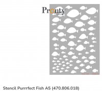 Purrrfect Fish stencil - Schablon med fiskar från Pronty A5