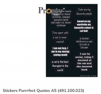 Purrrfect Quotes cat stickers - Klistermärken med katt-tema från Pronty A5