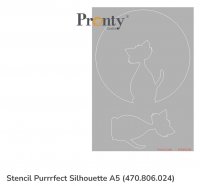 Purrrfect Silhouette cat stencil - Schablon med katter från Pronty A5