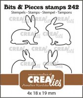 Rabbit outline clear stamp set 242 - Stämpelset med kaniner harar från CreaLies