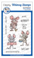 Rats You're sick get well clear stamp set - Stämpelset med möss och krya på dig-tema från Whimsy Stamps 10x15 cm