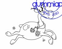 Ren som skuttar - Stämpel med en skuttande ren från Gummiapan