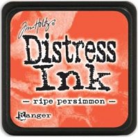 Ripe persimmon distress ink - Liten orangeröd stämpeldyna från Tim Holtz / Ranger ink