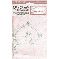 Roseland A6 Rice Paper Backgrounds (8pcs) - Rispapper från Stamperia