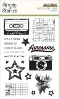 RUSTIC LEGEND retro clear stamp set from Simple stories A6