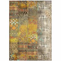 Savana Pattern rice paper - Rispapper med afrikanska mönster från Stamperia A4