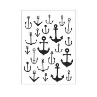 Scattered anchors marine navy embossing folder - Embossingfolder med ankare från Darice 14,6x10,8 cm
