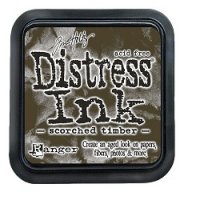 SCORCHED TIMPBER dark brown Distress ink - Mörkbrun stämpeldyna från Tim Holtz Ranger ink