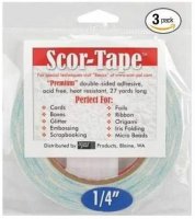 Double sided scor-tape 1/4 0.25*27yd - Dubbelsidig tejp från ScorPal 0,64 cm x 24,5 m