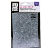 Scroll background embossing folder - Embossingfolder med snirklar från Vaessen Creative 14,6x10,8 cm