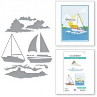 SET SAIL sea themed die set - Stansmallar med sjö- och havstema från Spellbinders