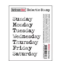 Seven days (week) eclectic rubber stamp - Engelska veckodagar från Darkroom Door 8,4*5,9 cm