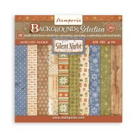 SILENT NIGHT BACKGROUNDS paper pack - Bakgrundsmönsterpapper med jultema från Stamperia 20x20 cm
