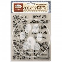 SILENT NIGHT CLEAR STAMP SET - Stämpelset med jultema från Stamperia A5