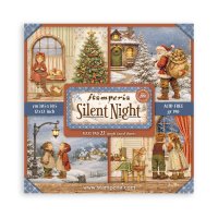 SILENT NIGHT MAXI PAPER PAD - Mönsterpapper med jultema från Stamperia 30x30 cm