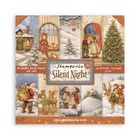 SILENT NIGHT paper pack - Mönsterpapper med jultema från Stamperia 20x20 cm