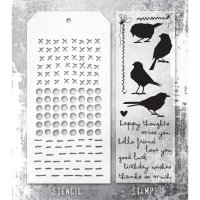 SILHOUETTE BIRDS stamp and stencil set - Fågelstämplar och schabloner från Tim Holtz Stamper's anonymous