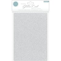 SILVER GLITTER CARD non shedding The Essential (10pcs) from Craft Consortium A4