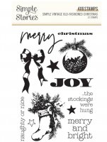 SIMPLE VINTAGE OLD-FASHIONED CHRISTMAS clear stamp set from Simple Stories 30x30 cm