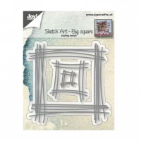Sketch art big square die set - Stansmallar med skissade streck från Joy! Crafts
