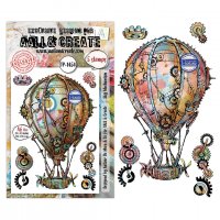 SKY MECHANISM HOT AIR BALLOON clear stamp set from AALL & Create A6