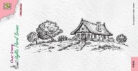 Slimline home clear stamp - Stämpel med hus och natur från Nellie Snellen 17,5x6 cm