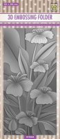 Lillies flower slimline embossing folder - Embossingfolder med liljablommor från Nellie Snellen ca 10x20 cm