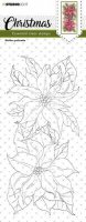 Slimline poinsettia Essentials Christmas clear stamp - Stämpel med julstjärna från Studio Light 10,5x21 cm