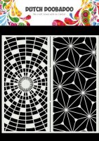 Slimline pattern stencil set - Schabloner med härliga mönster från Dutch Doobadoo 21x21 cm