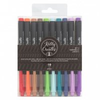 Multicolor small brush pen set - Set med 10 st färgglada pennor från Kelly Creates