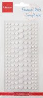 Snowflakes enamel dots - Snövita platta dekorationer från Marianne Design 21x15 cm