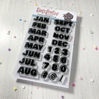 Solid Month & Numbers Clear Stamp set - Stämpelset med månader och siffror från Time for tea designs