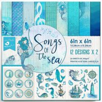 Songs of the sea paper pack 6x6 from Litttle Birdie 15x15 cm