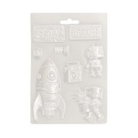 SPACE SHIP AND ROBOT soft mould from Stamperia A5