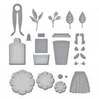 I Dance flower Etched Die set - Stansmallar till kvinna, blomma, mugg och lim från Spellbinders