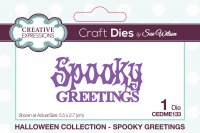 Spooky greetings die Halloween - Ordstansmall från Creative Expressions 5,5x2,7 cm