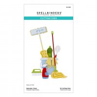 SQUEAKY CLEAN shiny new day die set - Stansmallar med städtema från Spellbinders