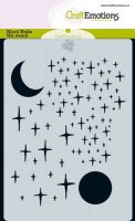 Stars and moon stencil - Schablon med stjärnor och måne från Craft Emotions