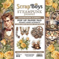 Steampunk Journey POP UP Paperpad elements - Block med dekorationer från ScrapBoys 250 g 15,2x15,2 cm