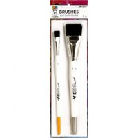 Stiff bristle brushes - 2 st mixed media-penslar från Dina Wakley / Ranger ink